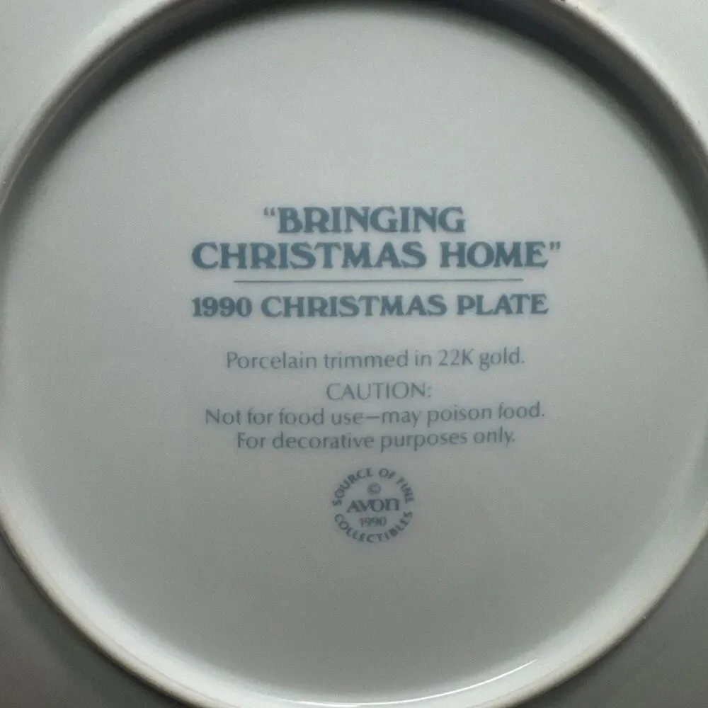 Avon Royal Doulton Christmas Collector Plates 1988 -1990 22K Gold Trim Porcelain